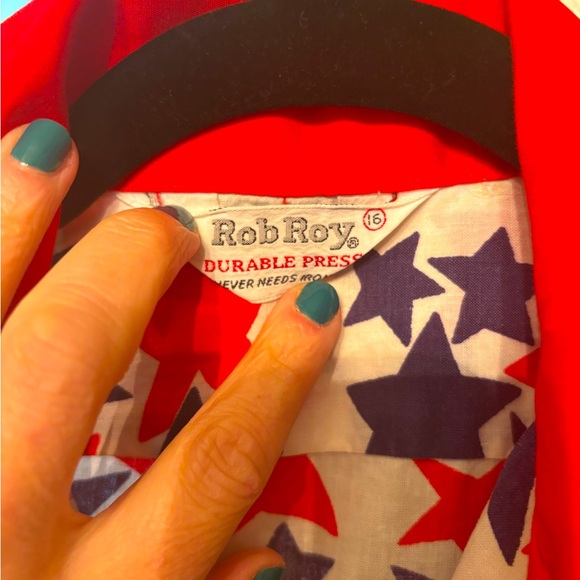 Vintage 70s Rob Roy Stars Shirt 🌟 ✨⭐️ love the pointed collar 🇺🇸 - Picture 5 of 8